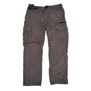 BC Clothing Mens Convertible Cargo Pants Gray Zip Off Hiking Trousers L x 32